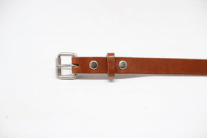 #245 NARROW OILED LEATHER BELT / BROWN